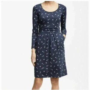 Boden Mable blue lock and key novelty print dress 4P